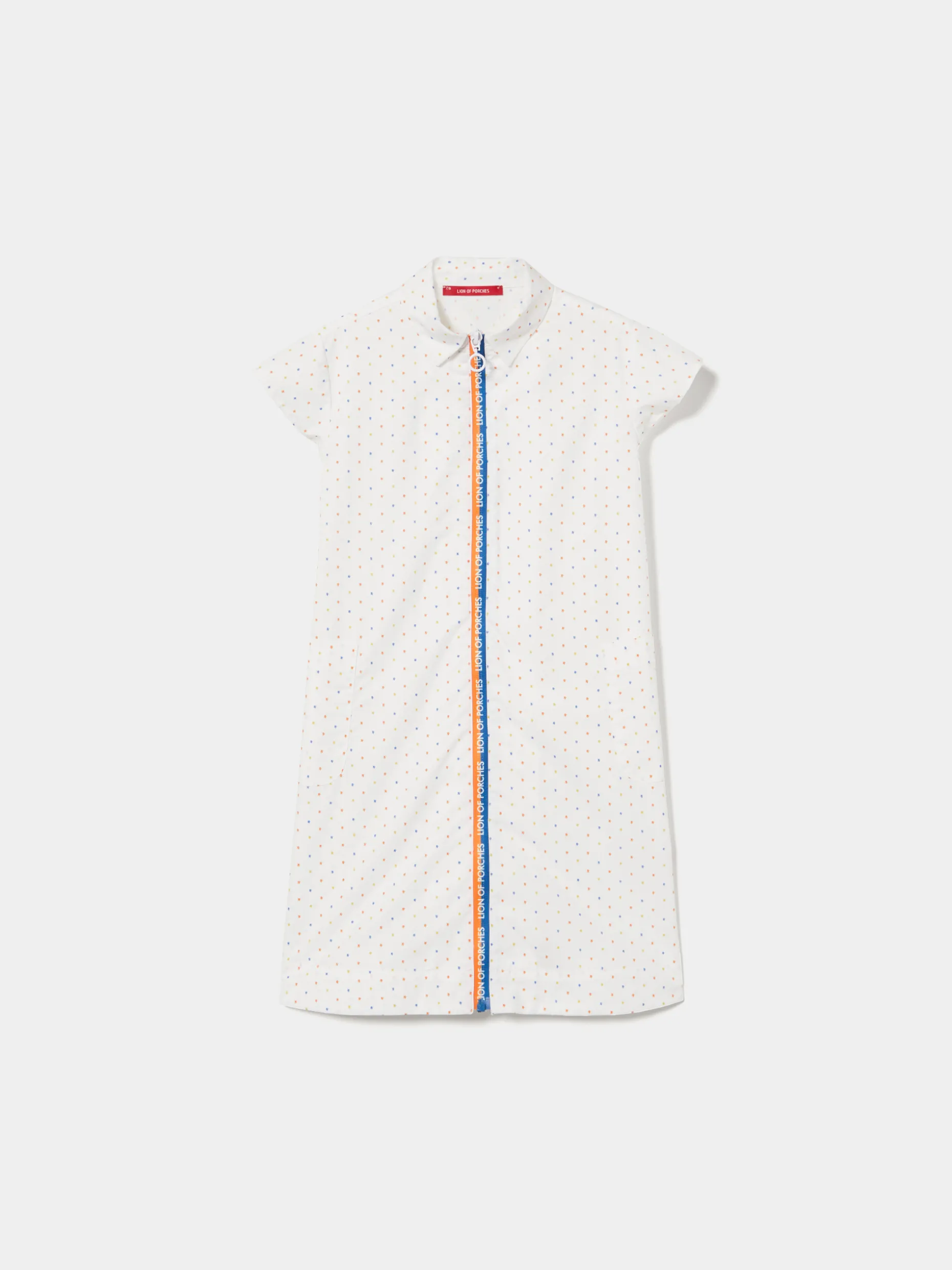 Vestido de manga curta com mini leões