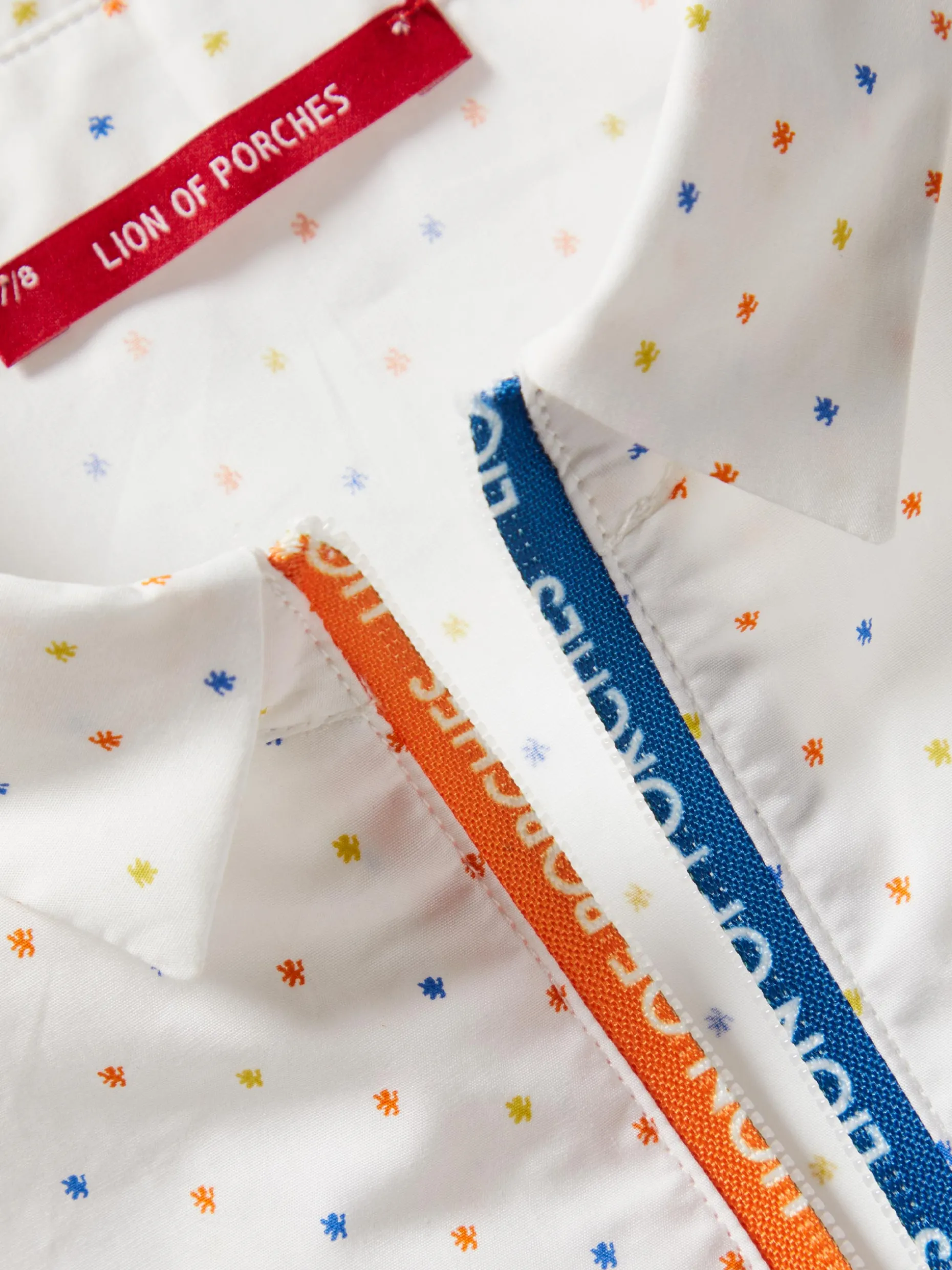 Vestido de manga curta com mini leões