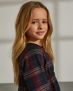 Vestido em padrão de xadrez