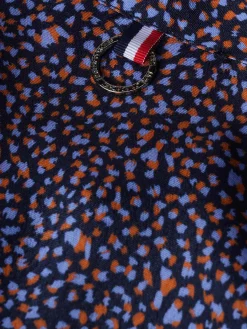 Vestido estampado com folho