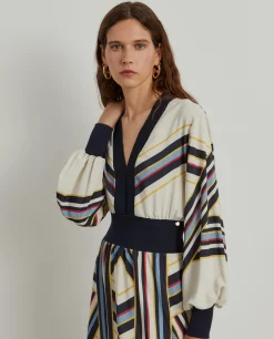 Vestido estampado manga comprida