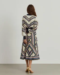 Vestido estampado manga comprida