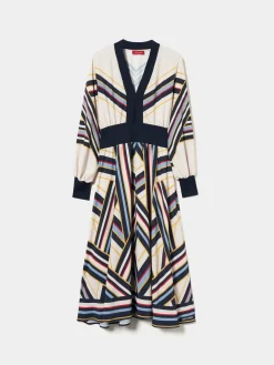 Vestido estampado manga comprida