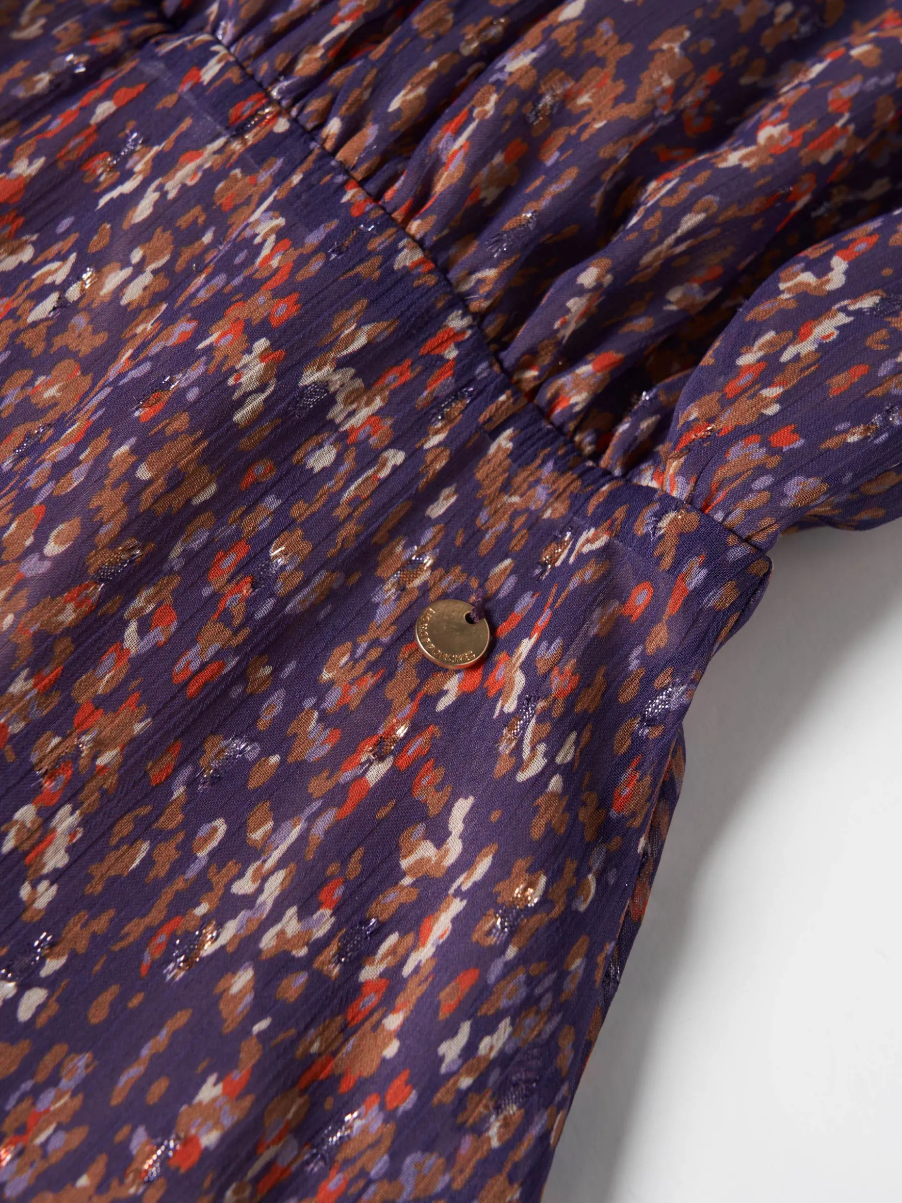 Vestido estampado mangas abalonadas