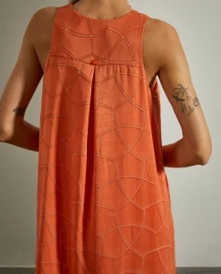 Vestido estampado sem mangas