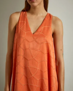 Vestido estampado sem mangas