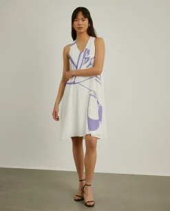 Vestido fluido com estampado floral