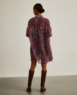 Vestido fluido com padrão cornucópias