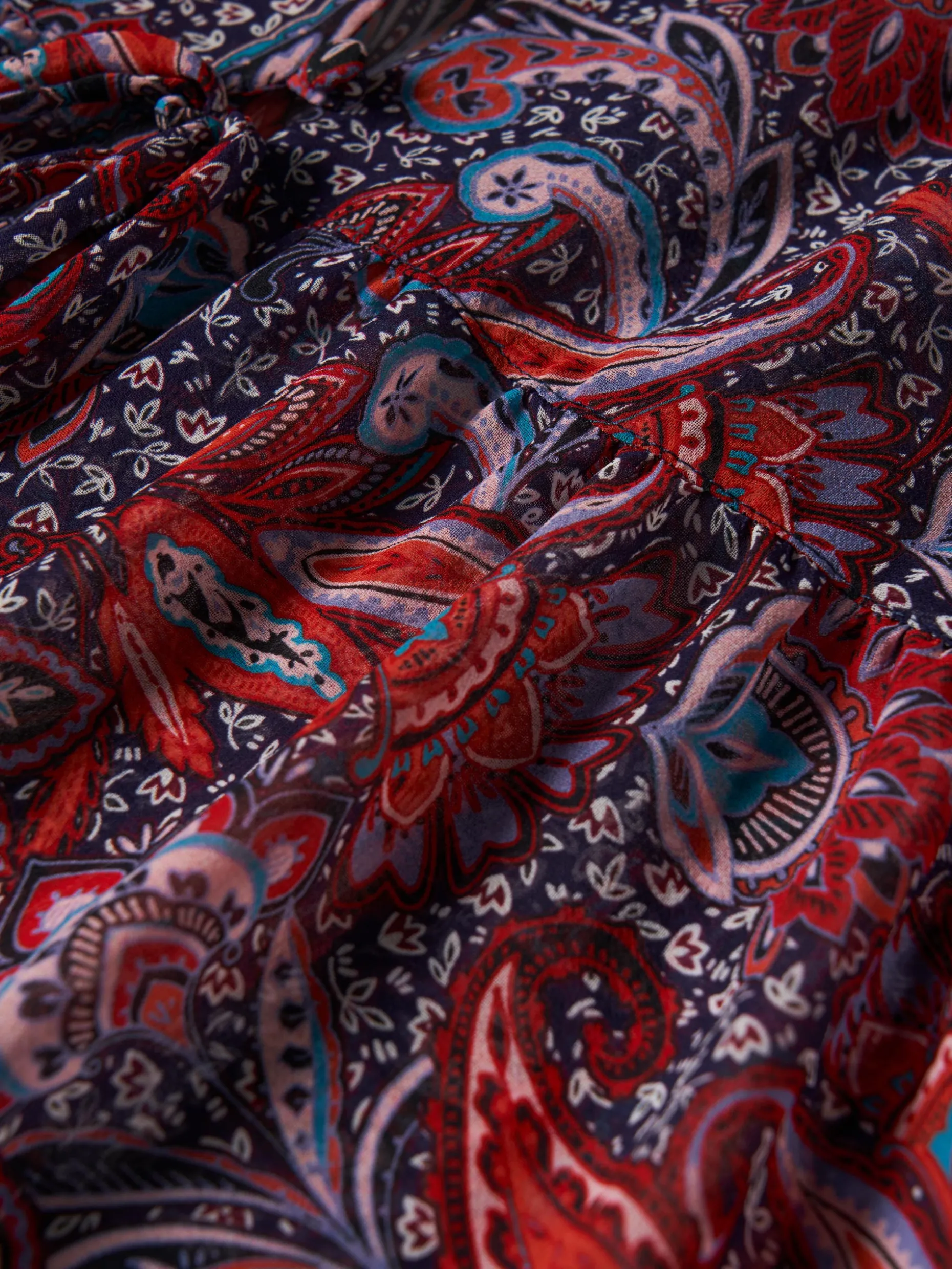 Vestido fluido com padrão cornucópias