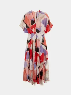 Vestido fluido com padrão abstrato