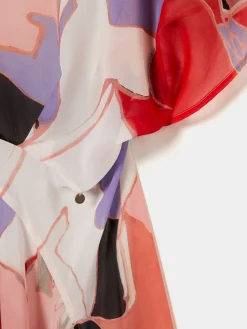 Vestido fluido com padrão abstrato