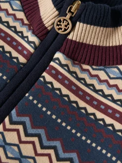 Vestido malha manga comprida com padrão