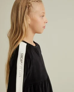 Vestido manga comprida de veludo