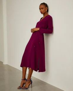 Vestido midi com cinto