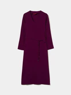 Vestido midi com cinto