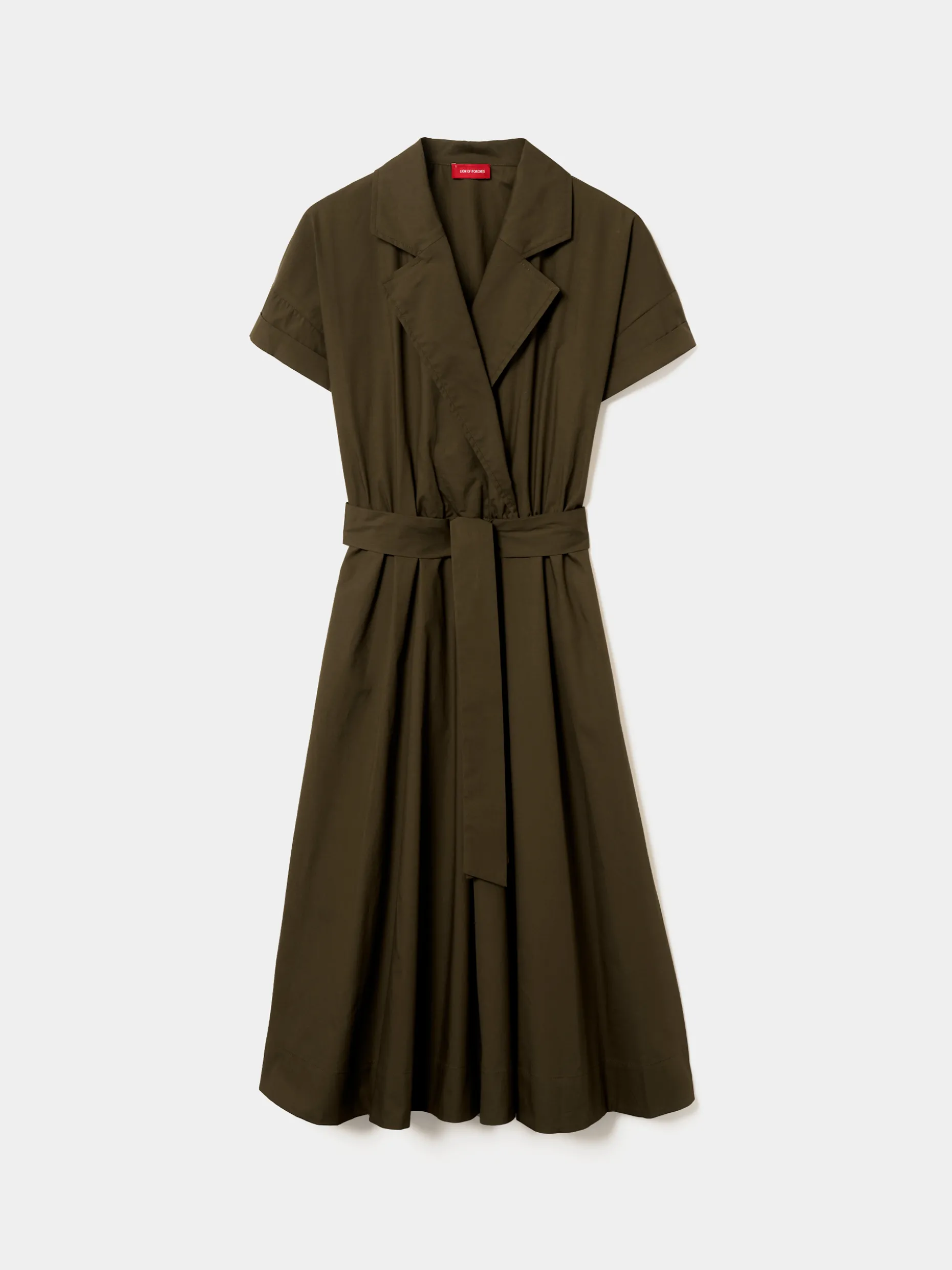 Vestido midi com decote de trespasse