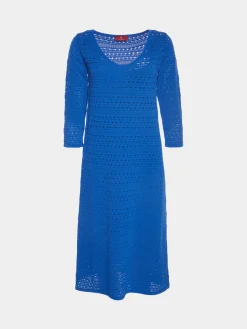 Vestido midi em malha aberta