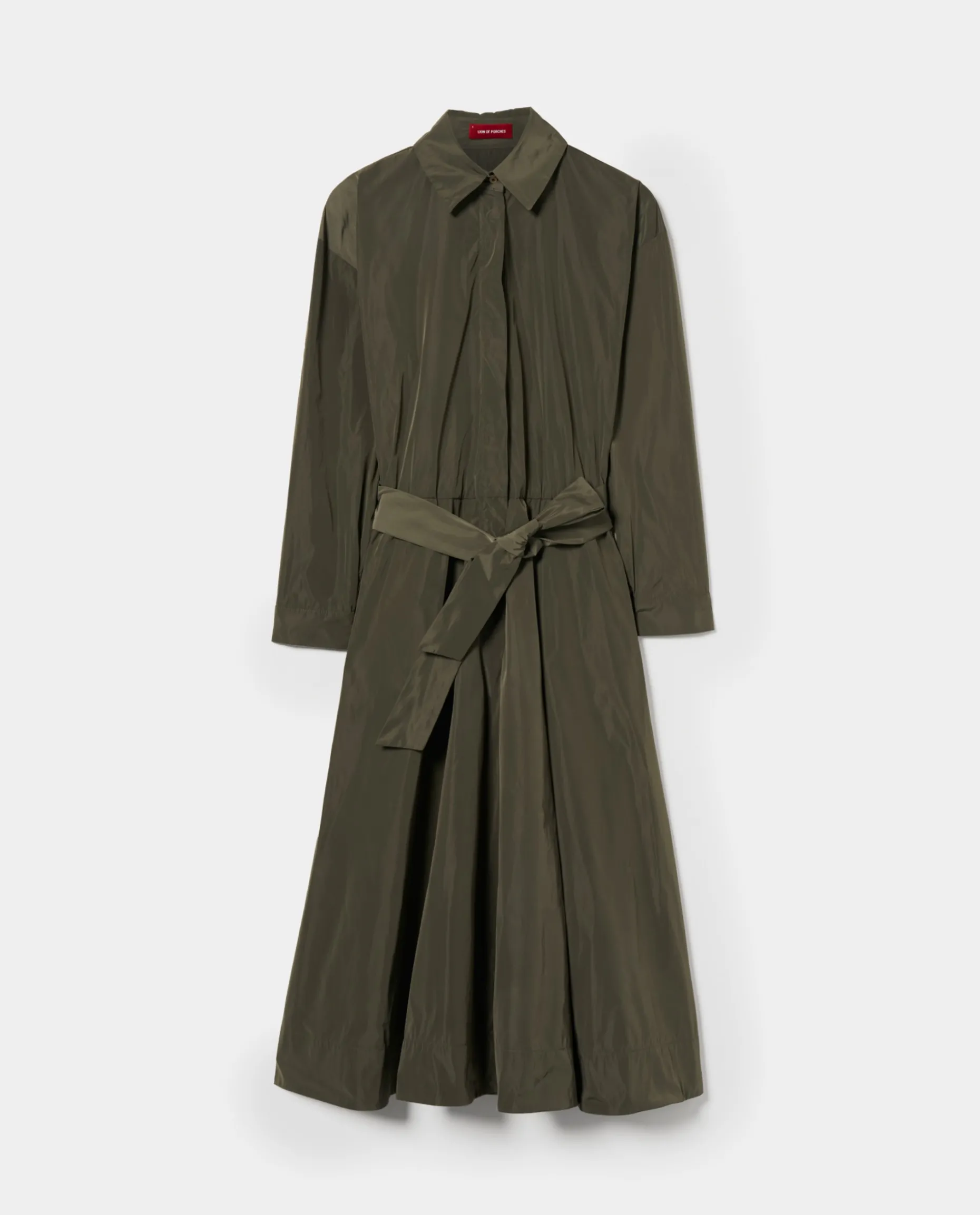 Vestido midi evasé com cinto