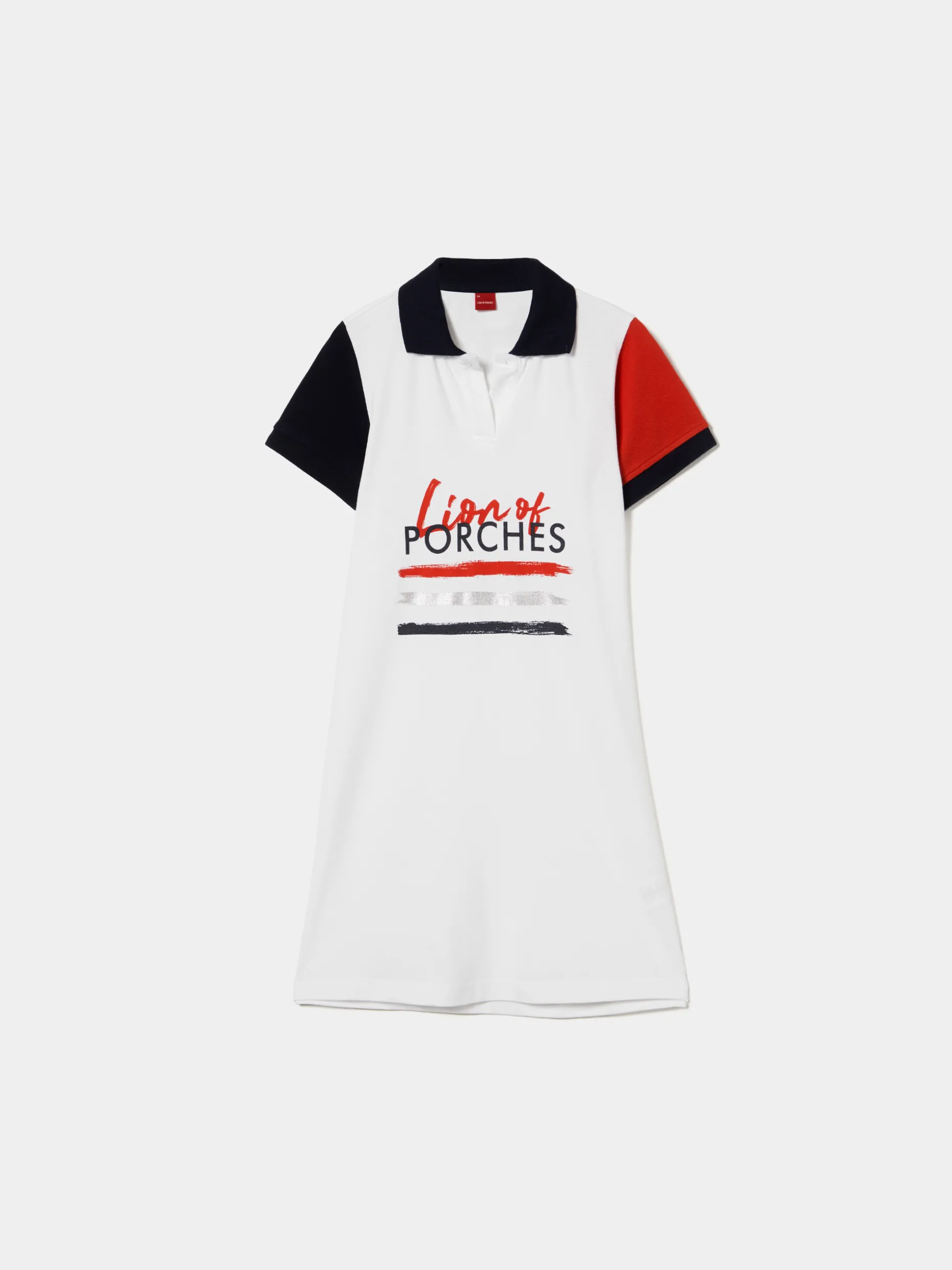 Vestido polo de manga curta com estampado