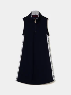 Vestido sem mangas com fitas laterais