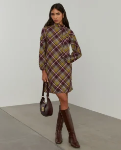 Vestido tartan manga comprida