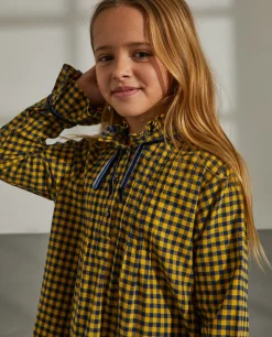 Vestido vichy com folhos