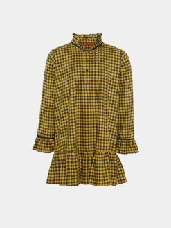 Vestido vichy com folhos