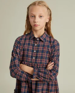 Vestido xadrez manga comprida