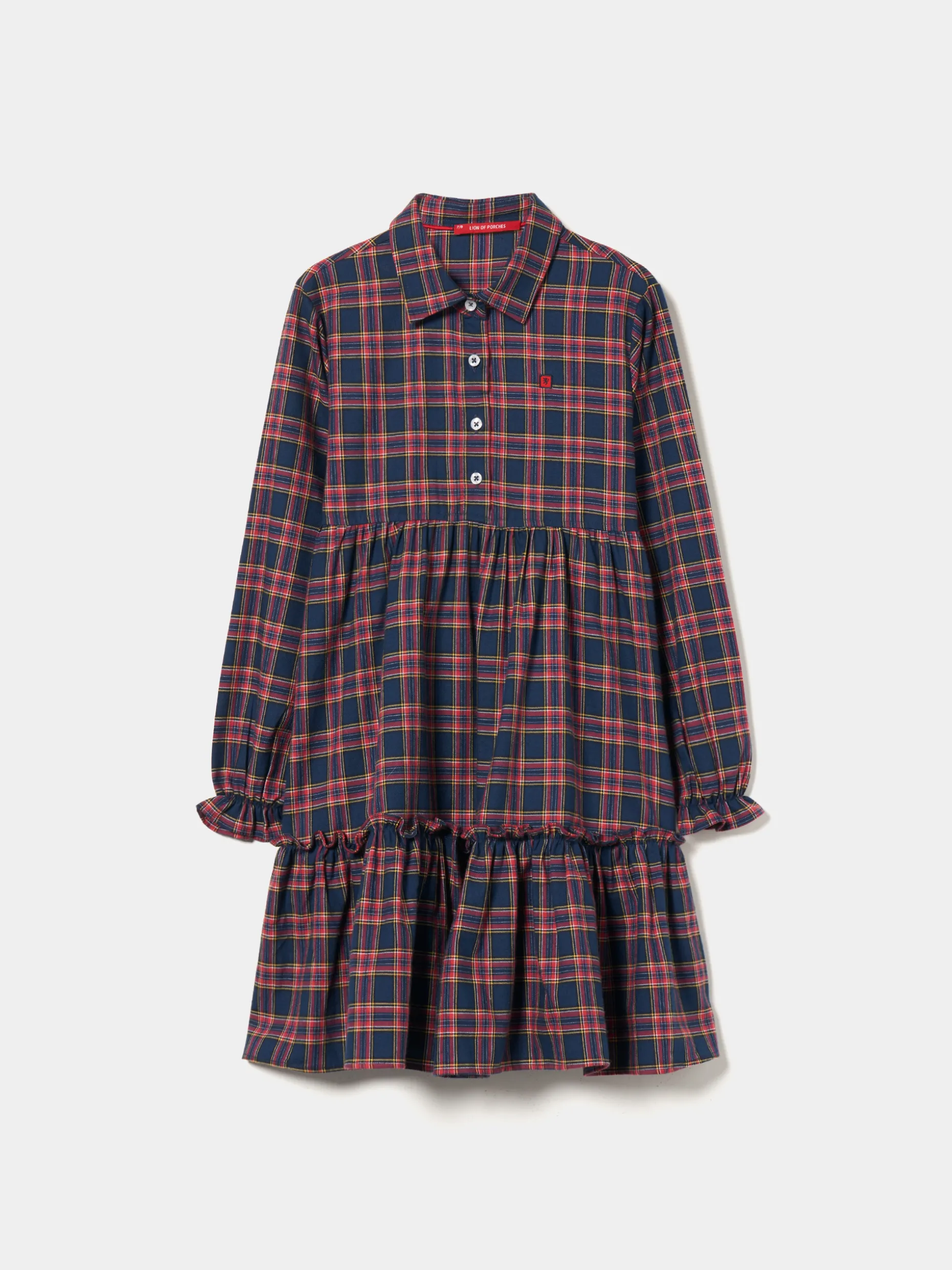 Vestido xadrez manga comprida